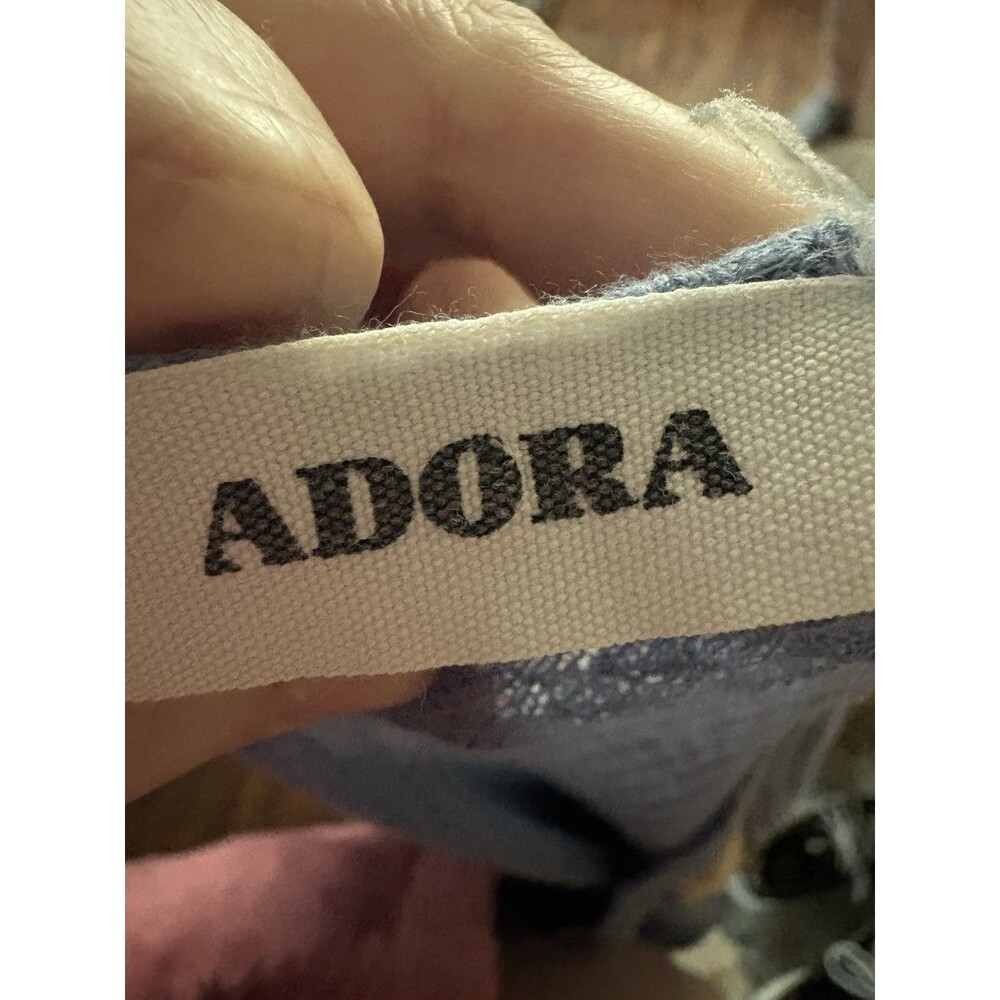 Adora Women’s Blue Waffle Knit Top Patchwork Long Sleeves Size Medium‎ Oversized - Picture 4 of 4